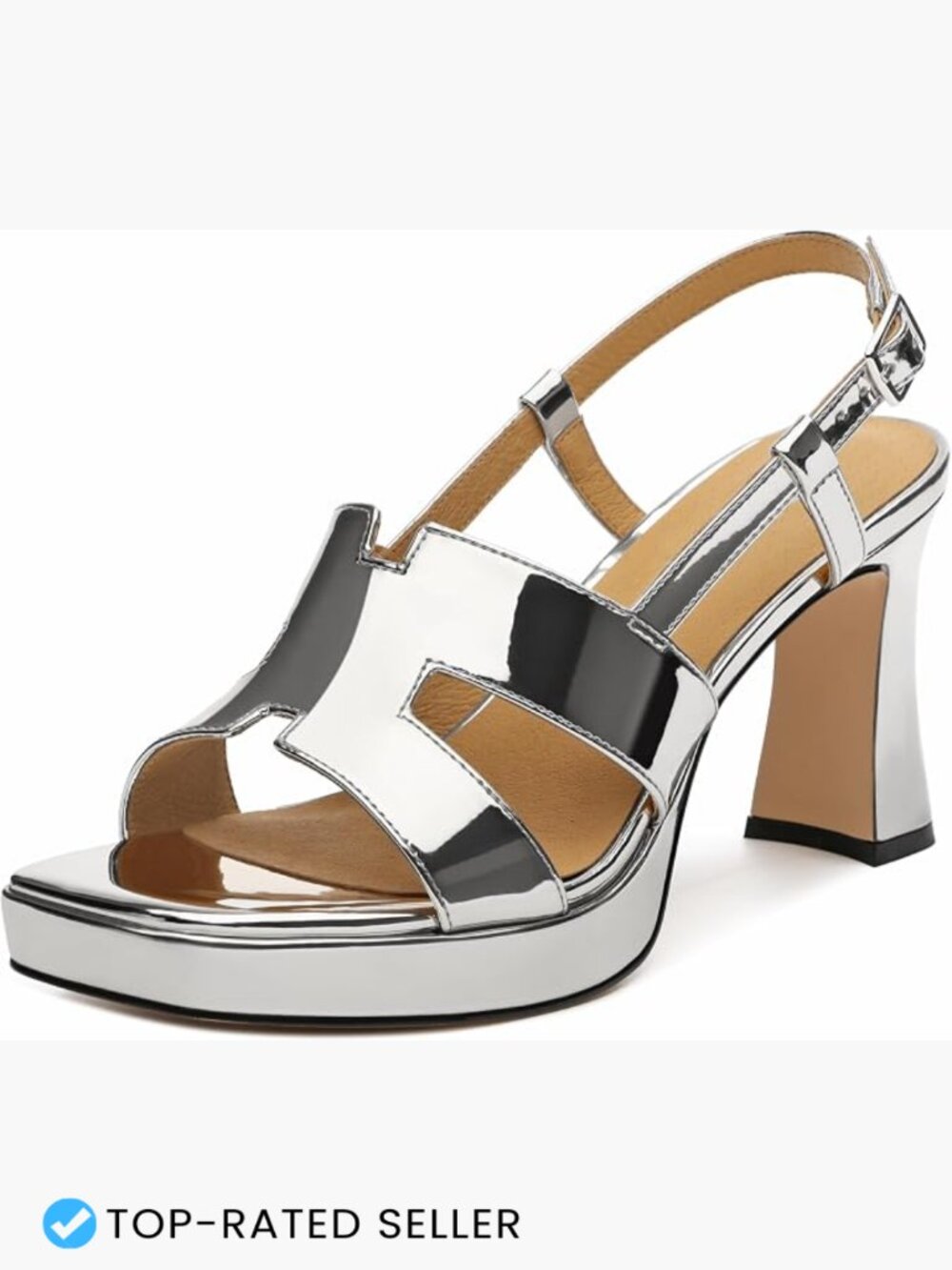 Chunky Block Platform High Heels Square Open Toe Strappy Slingback Dress Pump
